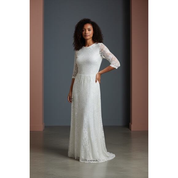 Blush Dresses & Skirts - Ivory Lace Maxi Dress by Blush NWT-Romantic Boho Chic-Womens Size Small